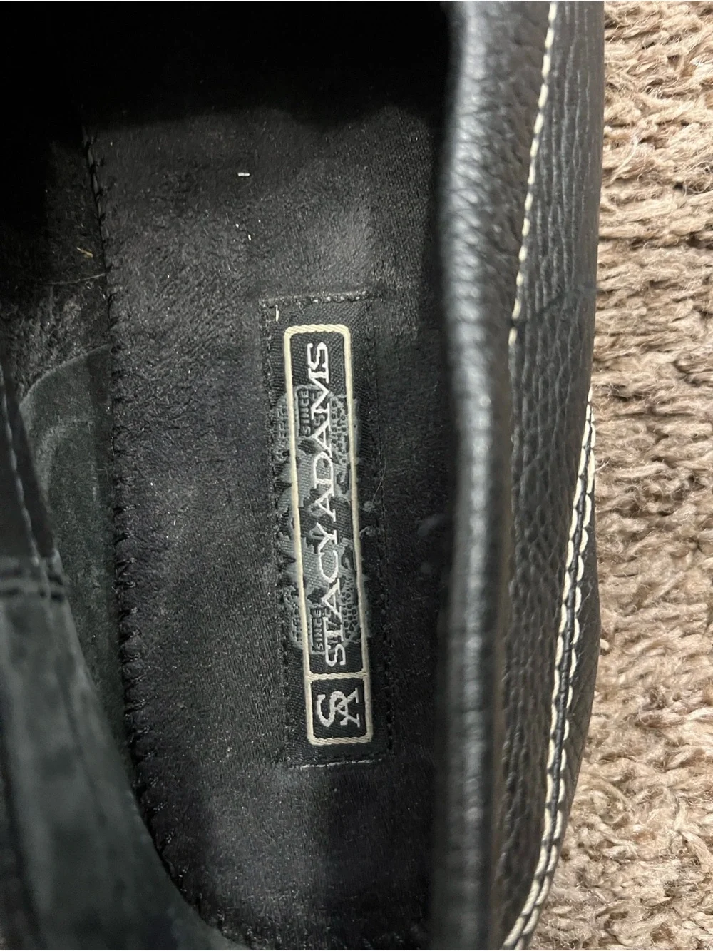 Stacy Adams black tumbled leather slip on loafers size 12m